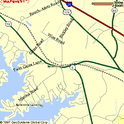 1st map showing direction to Ballentine Rec Center